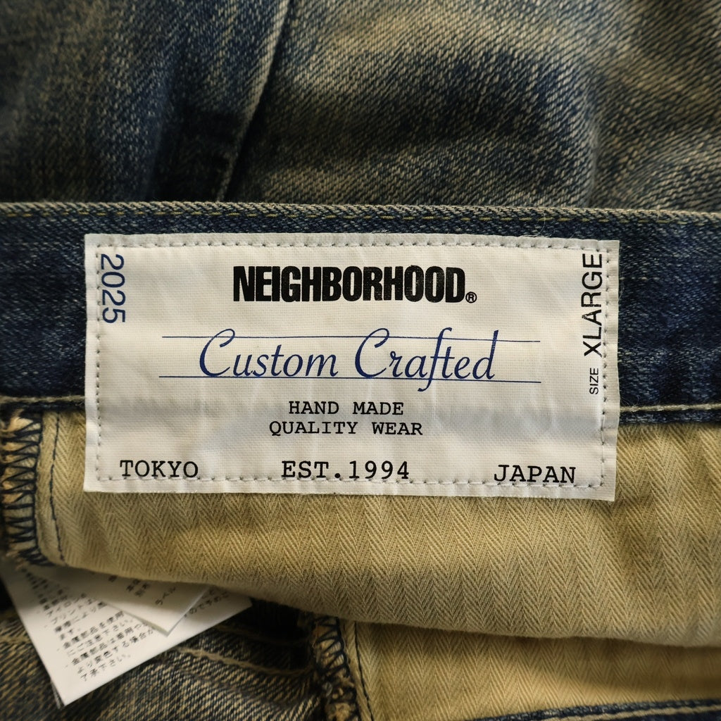 NEIGHBORHOOD(ネイバーフッド) 25SS SAVAGE DENIM DP WIDE PANTS サベージ ダメージリペア加工デニムパンツ インディゴ 251XBNH-PTM07