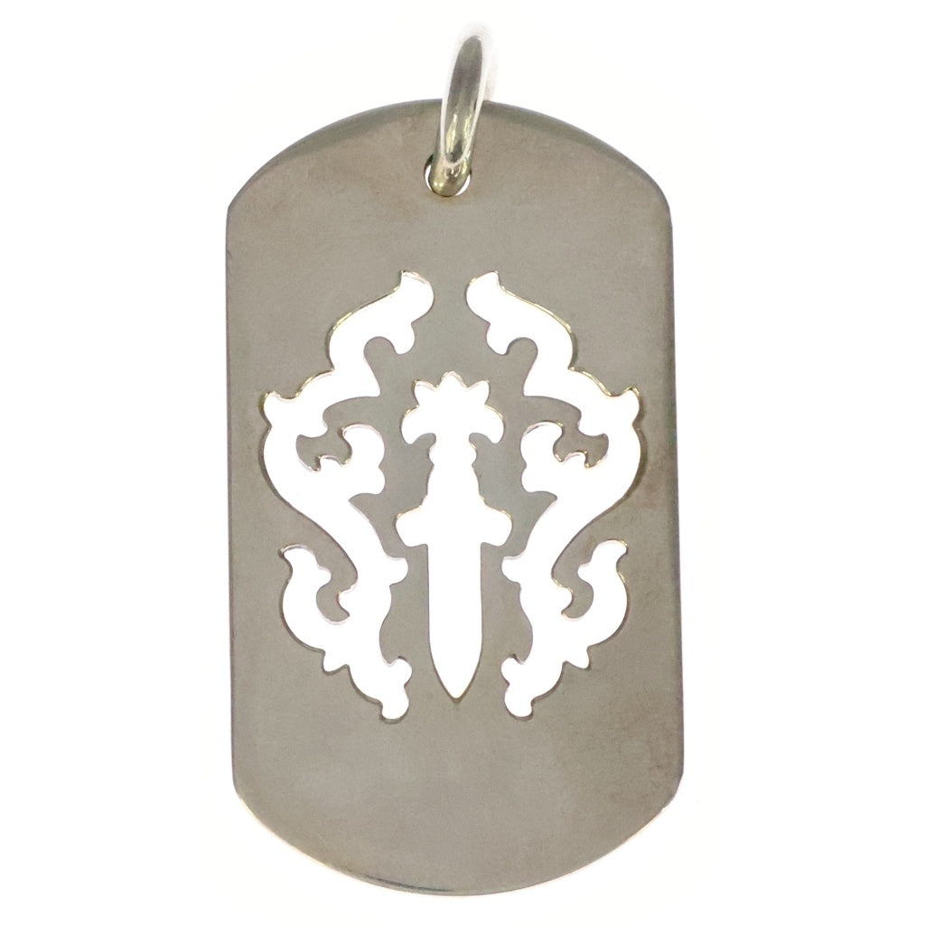 CHROME HEARTS(クロムハーツ) D TAG LRG DAGGER ヴァインダガーカットアウトドッグタグ ラージ ペンダントトップ シルバー BCA240