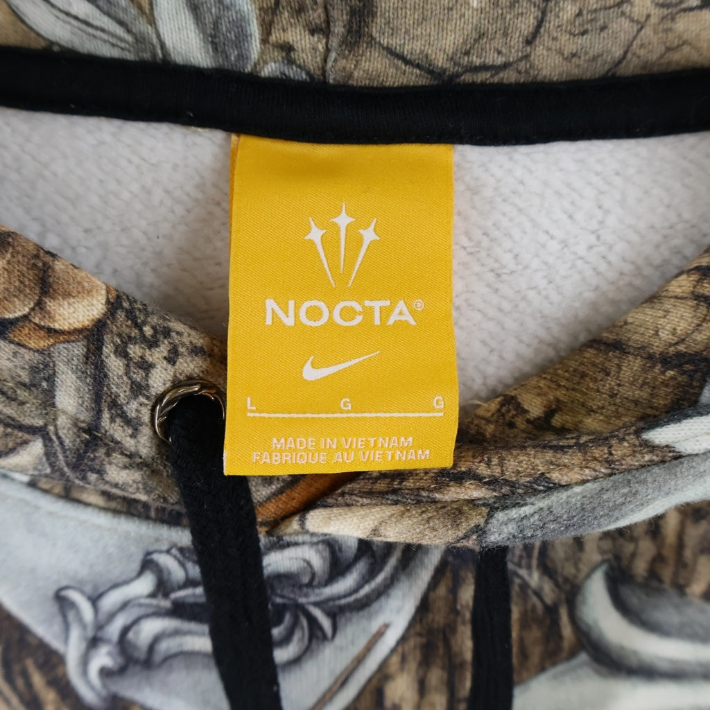 CHROME HEARTS(クロムハーツ) ×NIKE×NOCTA DRAKE HOODIE ナイキ ノクタ ドレイク バックホースシュープリント プルオーバースウェットパーカー フーディー ブラウン