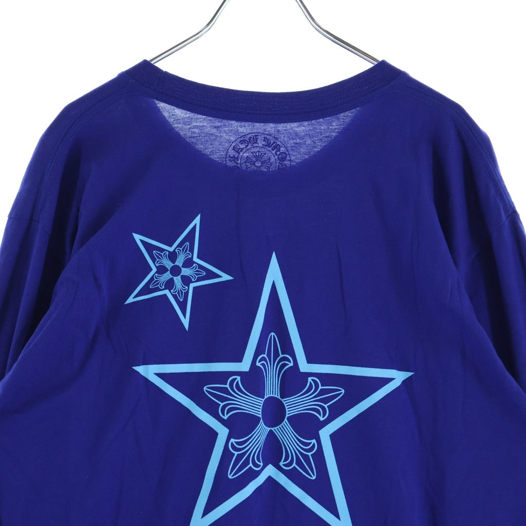 CHROME HEARTS(クロムハーツ) BLUE STAR LONG SLEEVE TEE バックスタープリントクルーネック長袖Tシャツ ロングスリーブカットソー ブルー