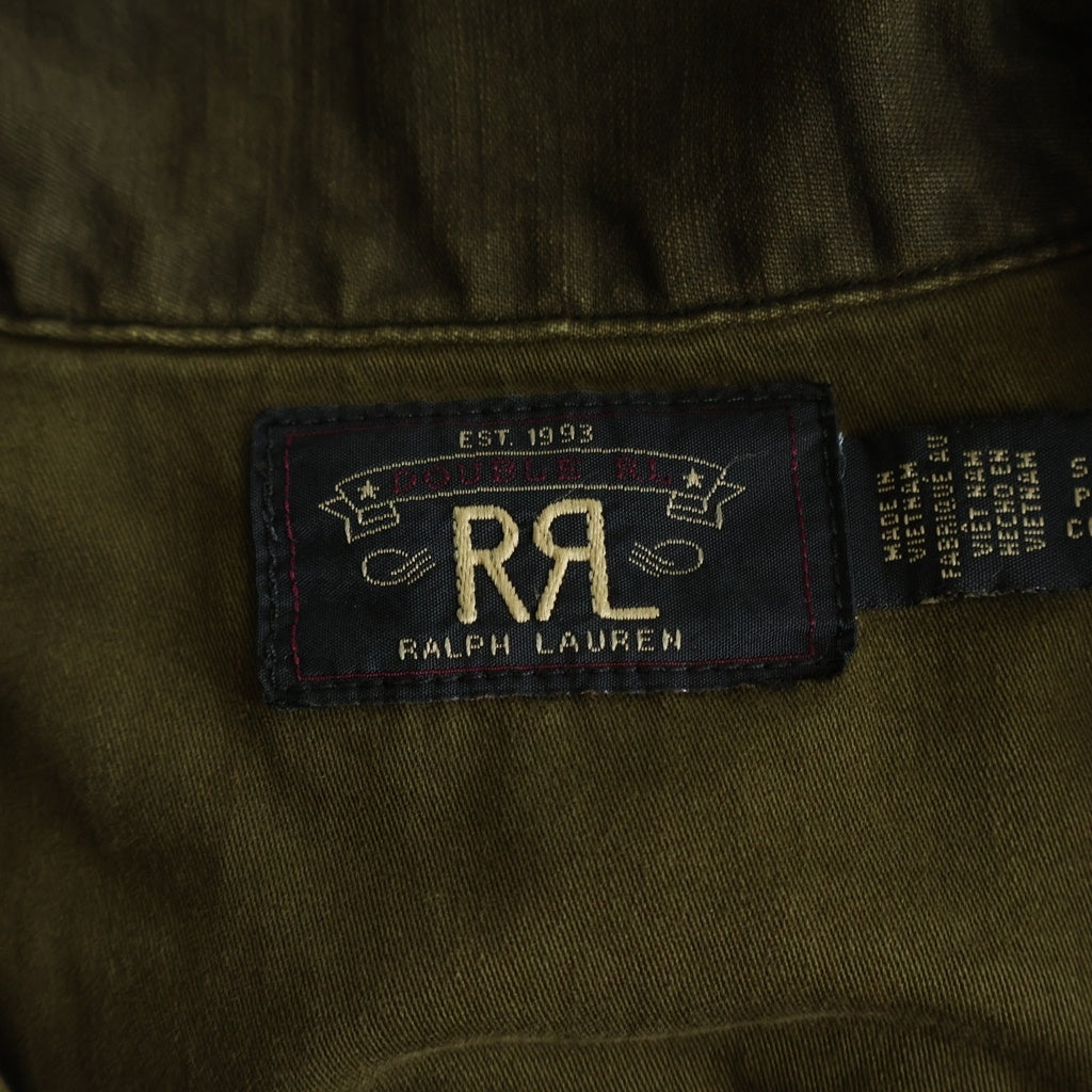 RRL(ダブルアールエル) リバースサティーン オーバーシャツ ロングスリーブ長袖シャツ ウォッシュドブラウン MNRRWOV16820372
