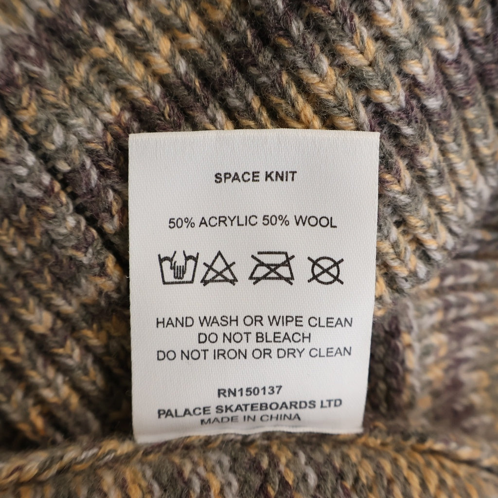 Palace Skateboards(パレススケートボーズ) SPACE KNIT ZIP UP HOODIE ロゴ刺繍 フーデッドジップアップパーカー マルチ