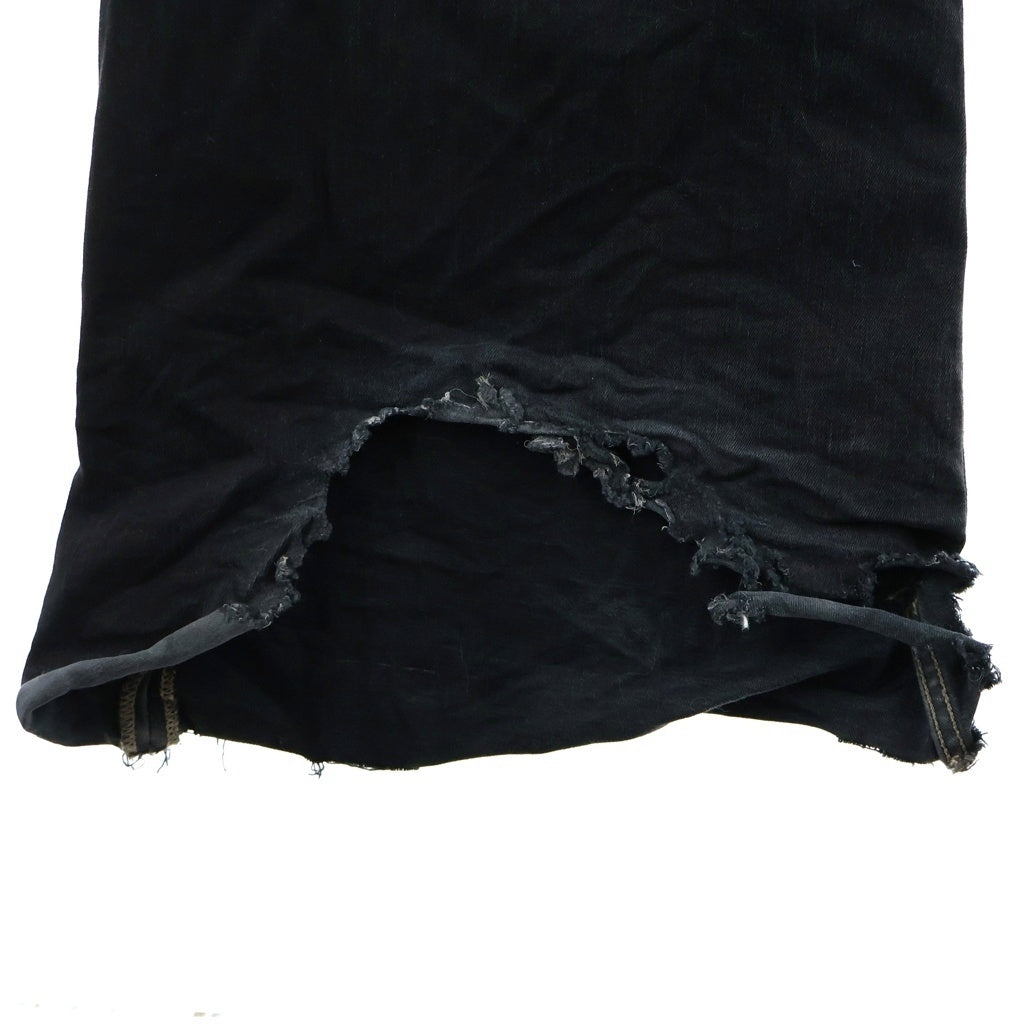 RICKOWENS DARKSHDW(リックオウエンスダークシャドウ) BOLAN BOOTCUT DENIM PANTS ボラン ブーツカット ジップフライ デニムパンツ ブラック DU02B4365-SBB
