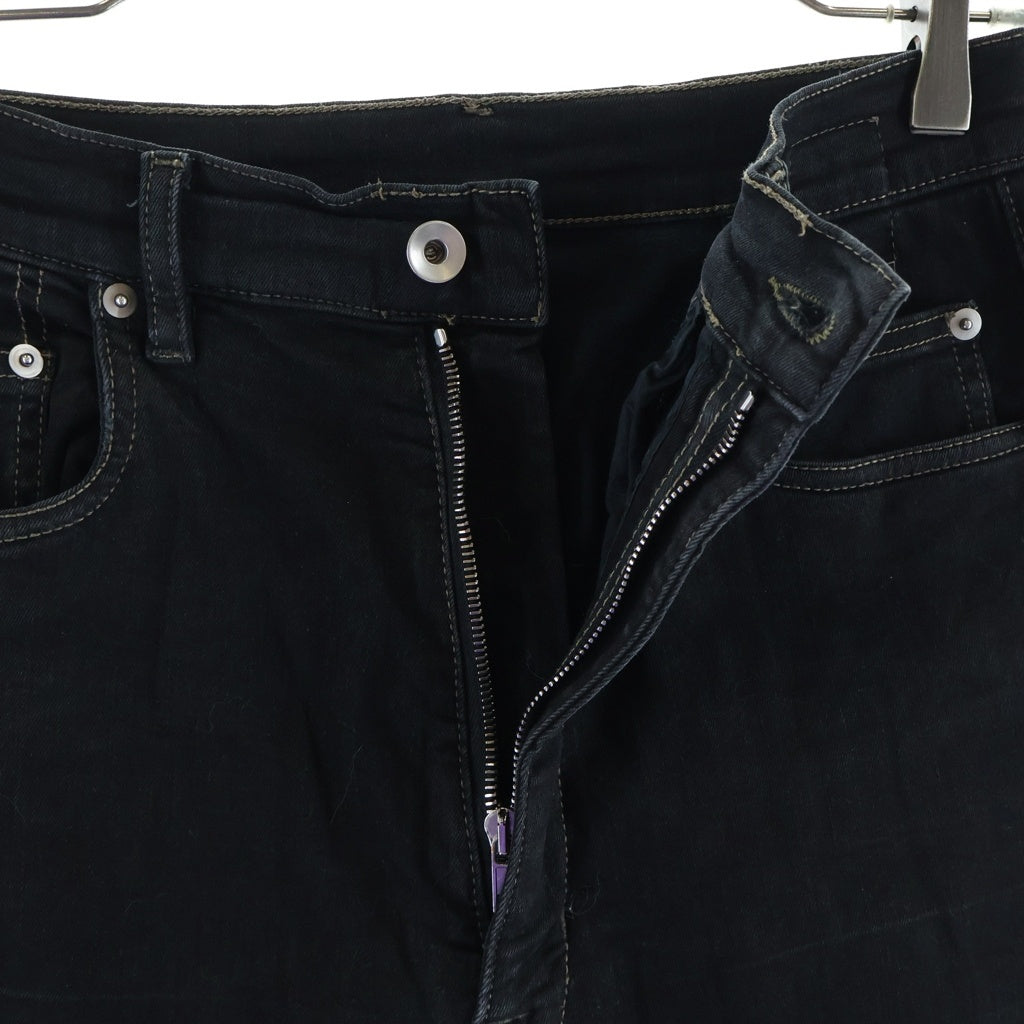 RICKOWENS DARKSHDW(リックオウエンスダークシャドウ) BOLAN BOOTCUT DENIM PANTS ボラン ブーツカット ジップフライ デニムパンツ ブラック DU02B4365-SBB