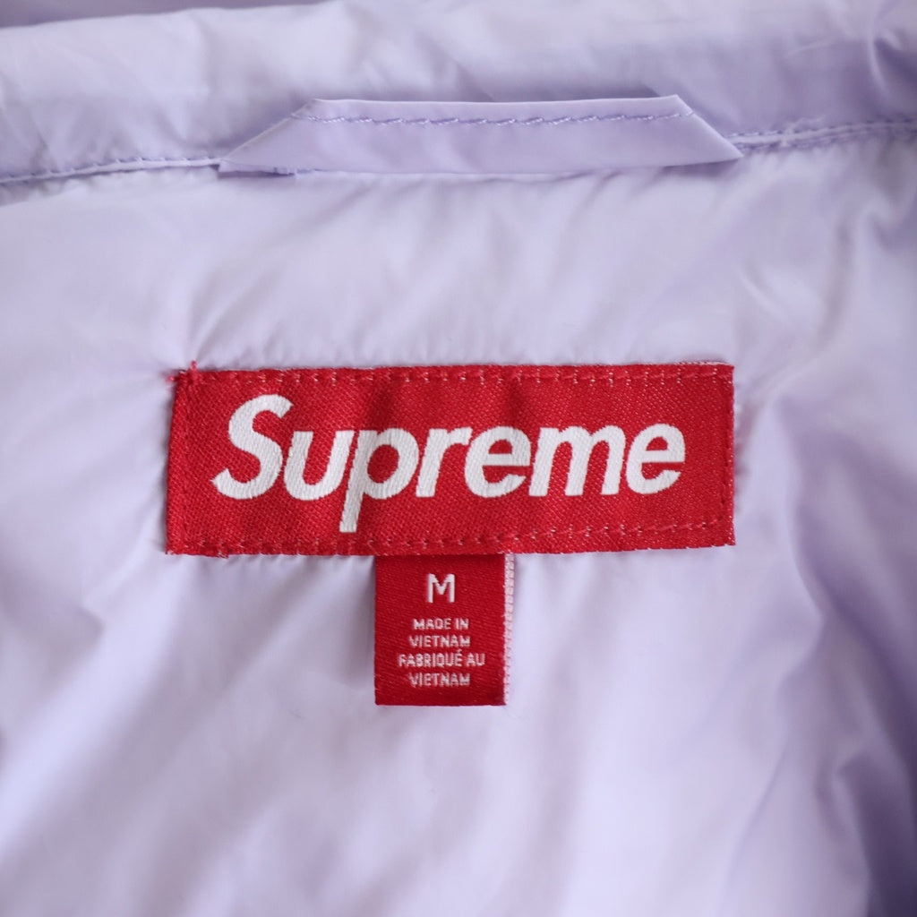 SUPREME(シュプリーム) 24AW Micro Down Pullover マイクロ ボックスロゴ フーデッド ハーフジップアップ ダウンジャケット パープル