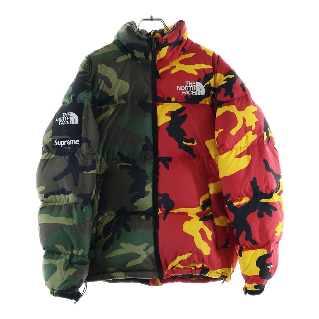 SUPREME(シュプリーム) 24SS × The North Face Split Nuptse Jacket Camo ザノースフェイス スプリットヌプシ ダウンジャケット カモフラ カーキ/レッド ND02400I