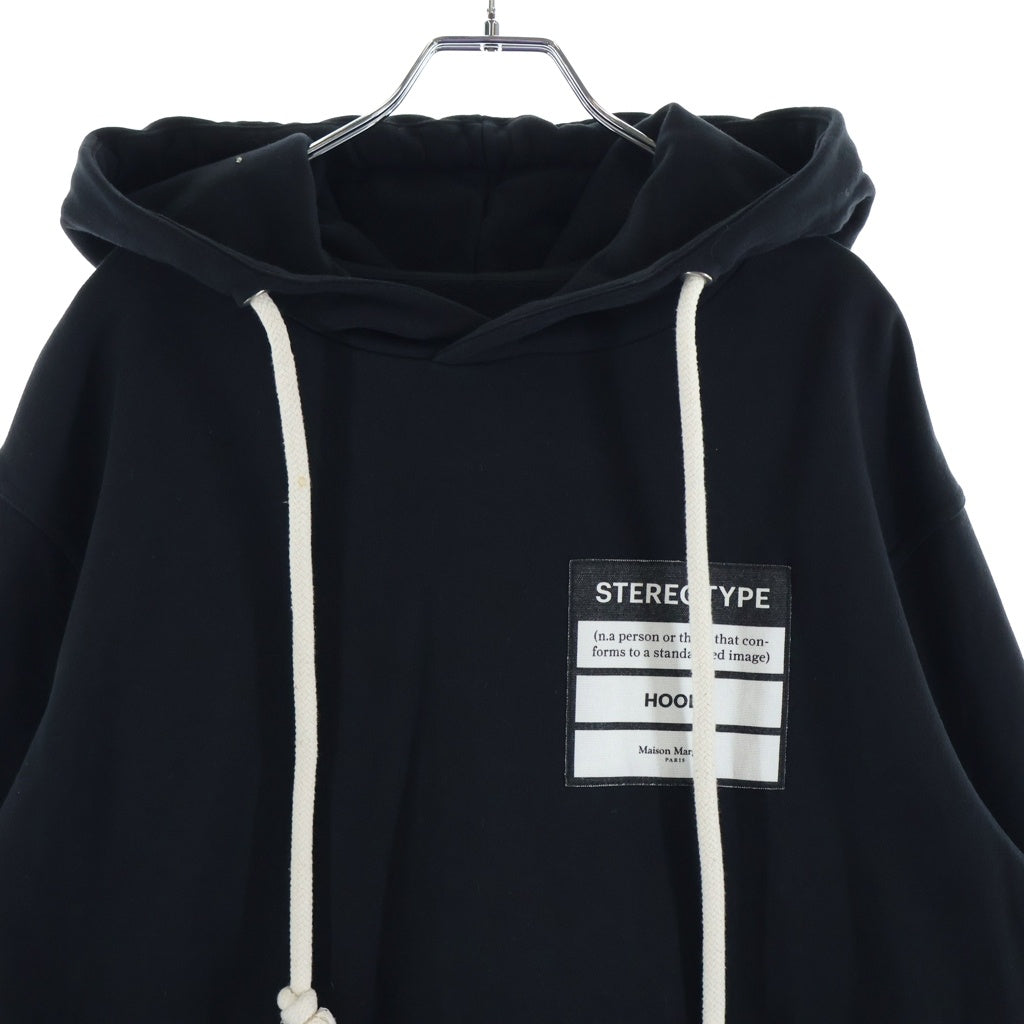 Maison Margiela(メゾンマルジェラ) STEREOTYPE HOODY パッチデザイン ステレオタイプ フーデッド スウェット パーカー ブラック S50GU0132