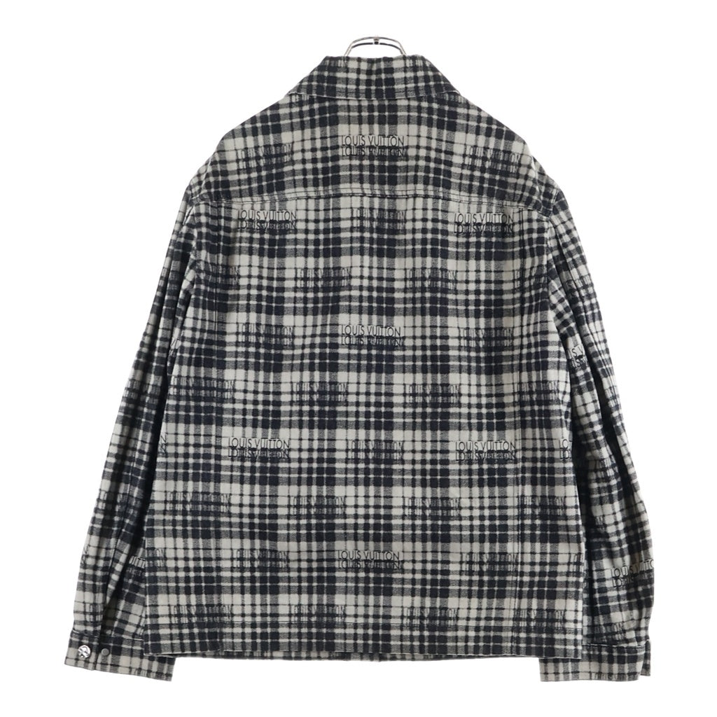LOUIS VUITTON(ルイヴィトン) 23AW チェックロゴ オーバーサイズ 長袖シャツ ブラック HPA90W