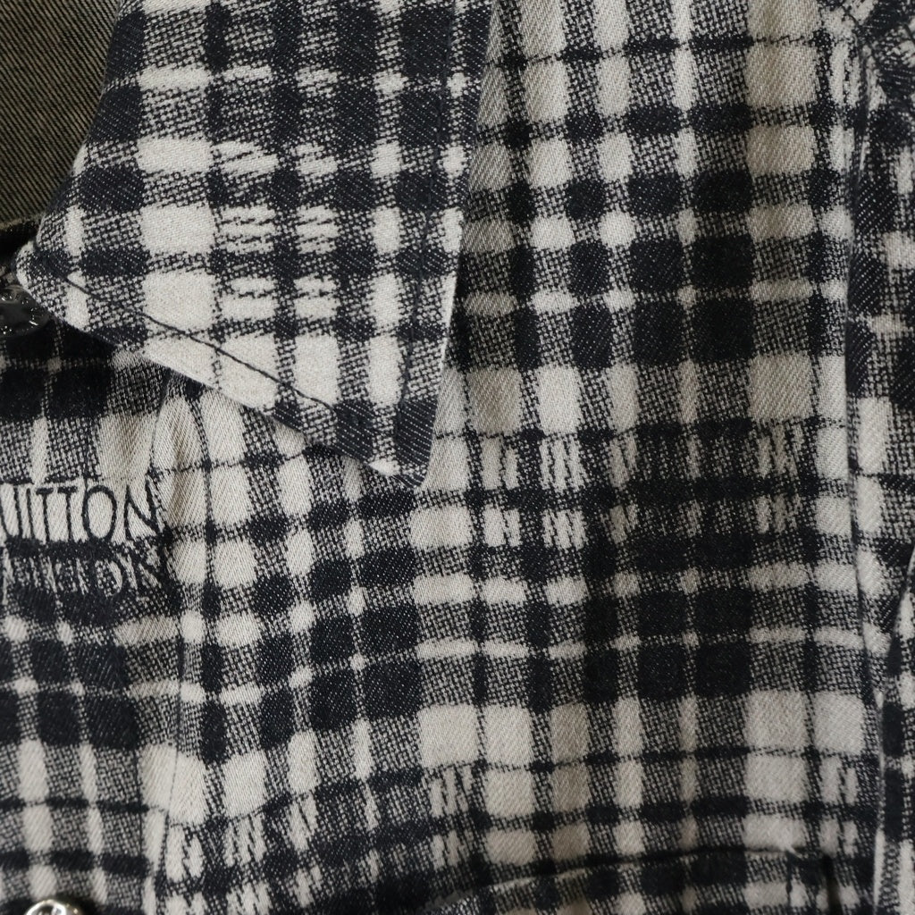 LOUIS VUITTON(ルイヴィトン) 23AW チェックロゴ オーバーサイズ 長袖シャツ ブラック HPA90W