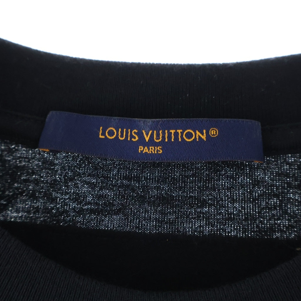 LOUIS VUITTON(ルイヴィトン) 22SS ビーズロゴ立体刺繍 半袖Tシャツ カットソー クルーネック ブラック HPY86W