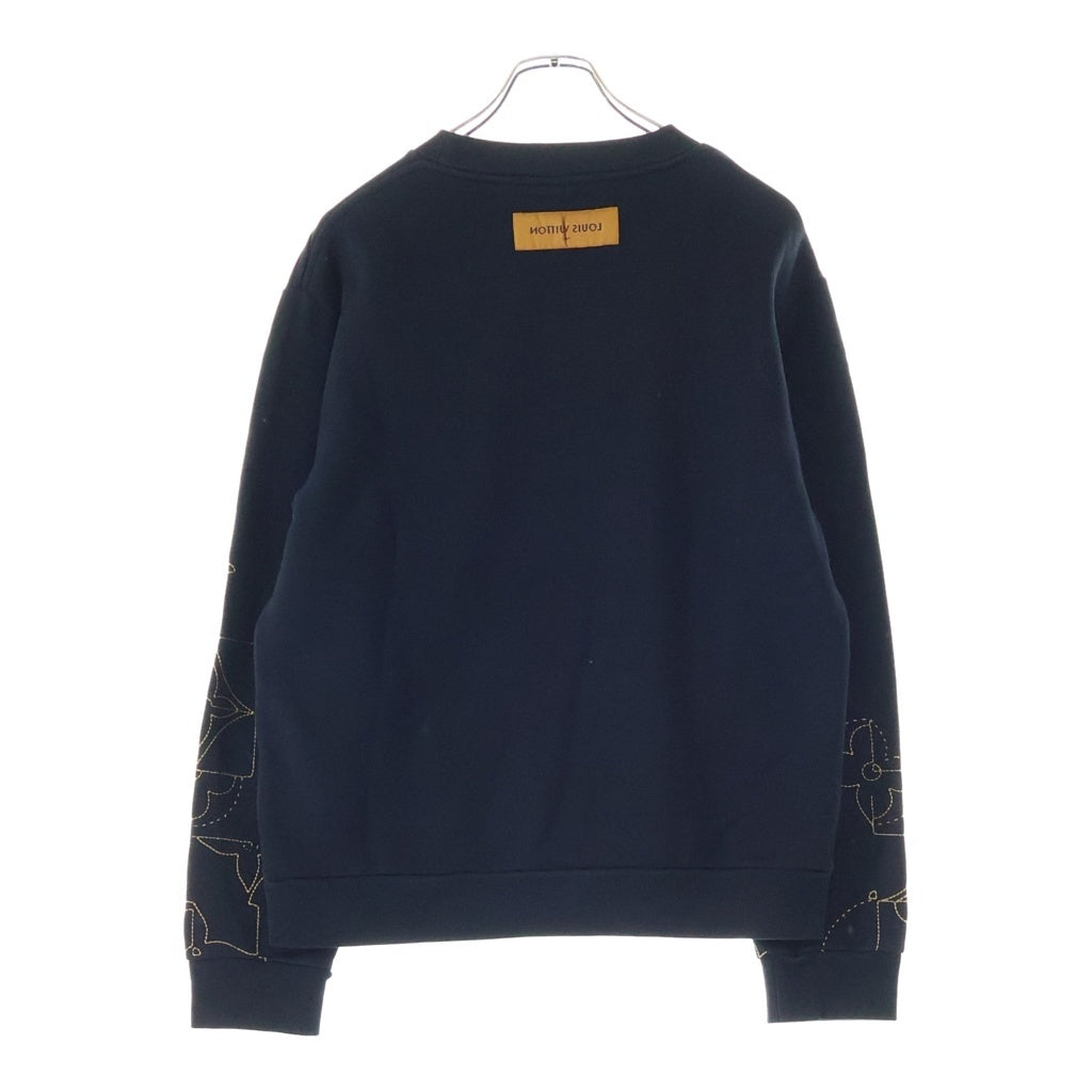 LOUIS VUITTON(ルイヴィトン) 23SS ミュージックライン エンブロイダード スウェットトレーナー クルーネック ブラック HOY03W