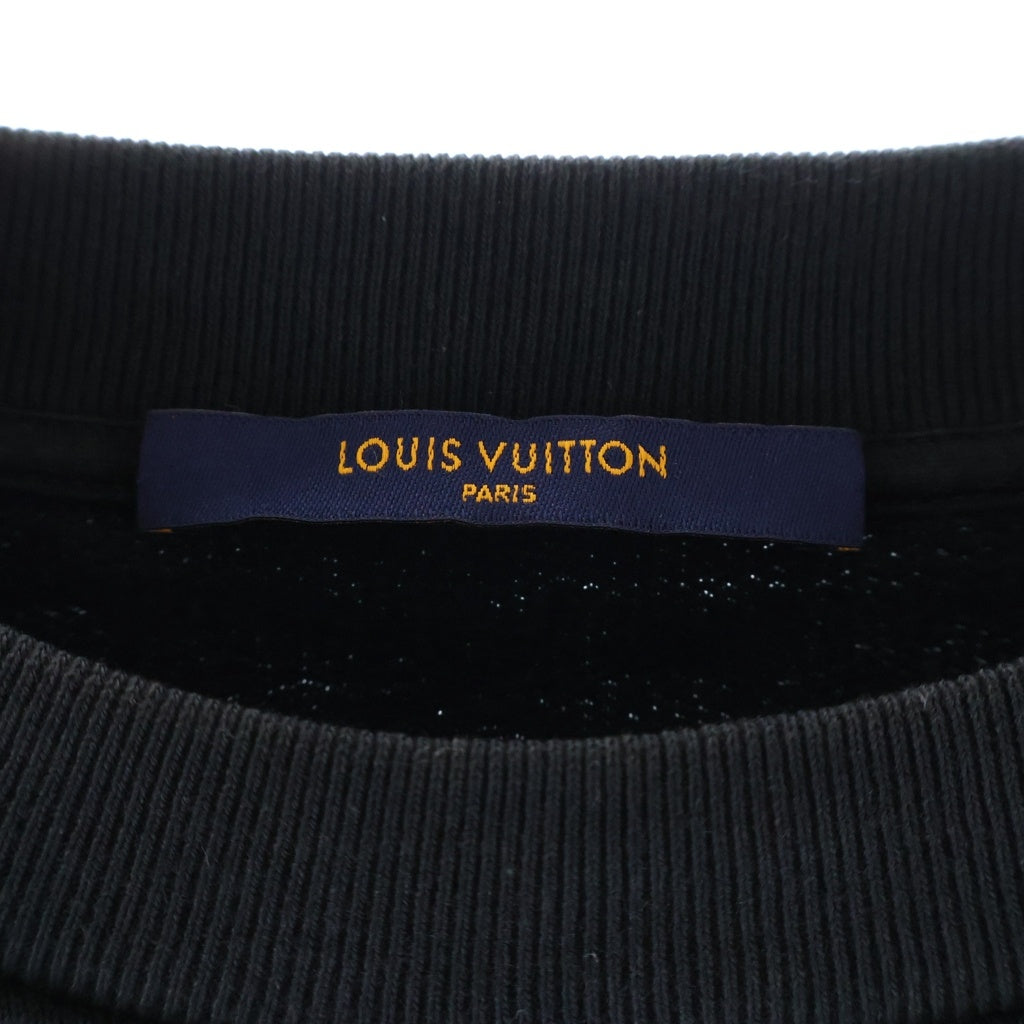 LOUIS VUITTON(ルイヴィトン) 23SS ミュージックライン エンブロイダード スウェットトレーナー クルーネック ブラック HOY03W