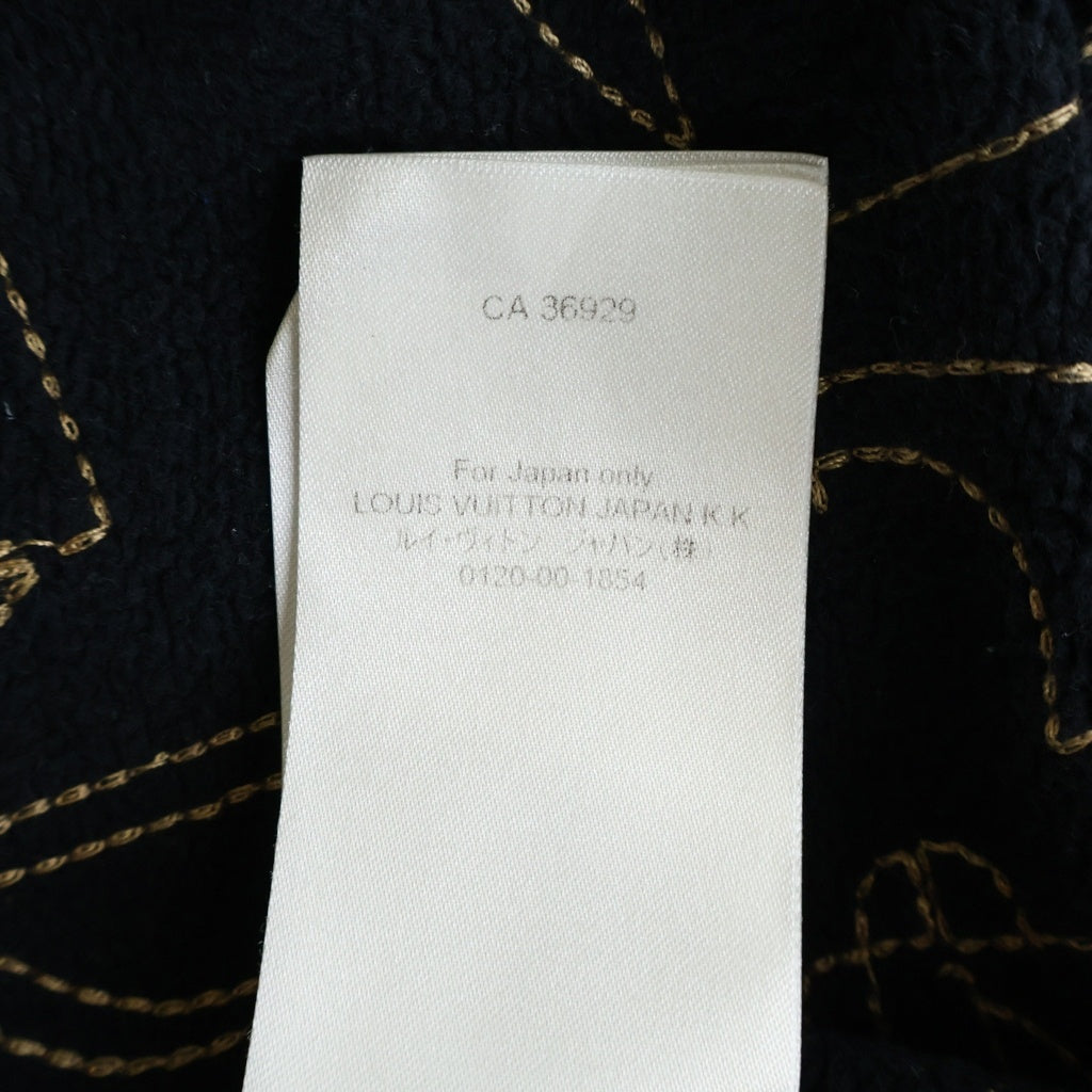 LOUIS VUITTON(ルイヴィトン) 23SS ミュージックライン エンブロイダード スウェットトレーナー クルーネック ブラック HOY03W