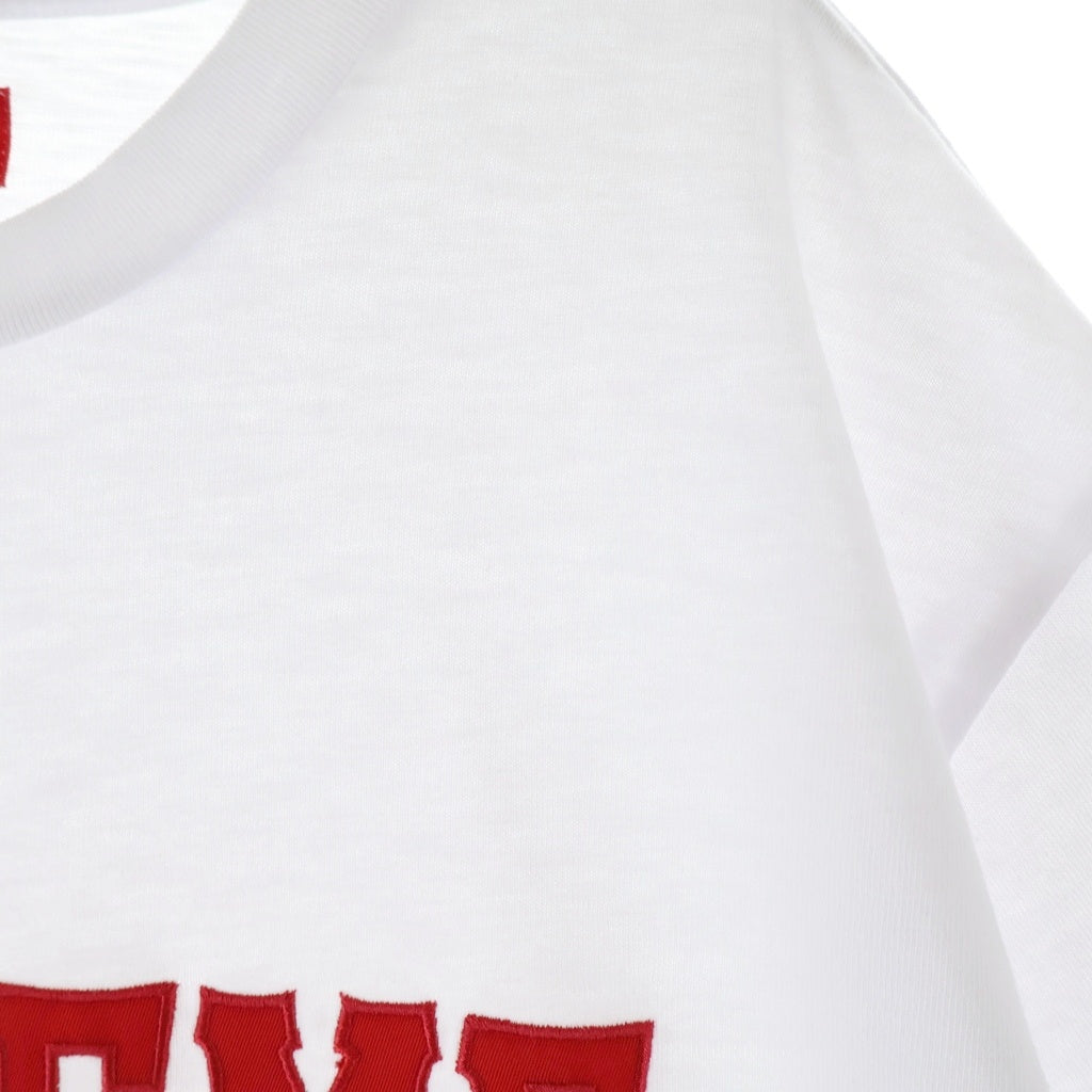 SUPREME(シュプリーム) 24AW Twill Applique S/S Top ツイル アップリケ フロントロゴ クルーネック コットン半袖Tシャツ カットソー ホワイト