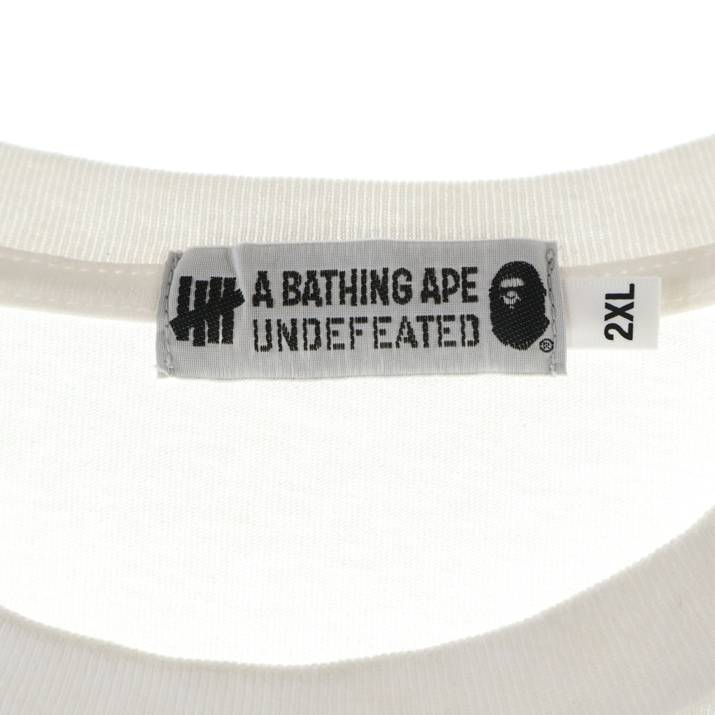 A BATHING APE(アベイシングエイプ) フロントプリント クルーネックコットン 半袖Tシャツ カットソー ホワイト 001TEI731921C