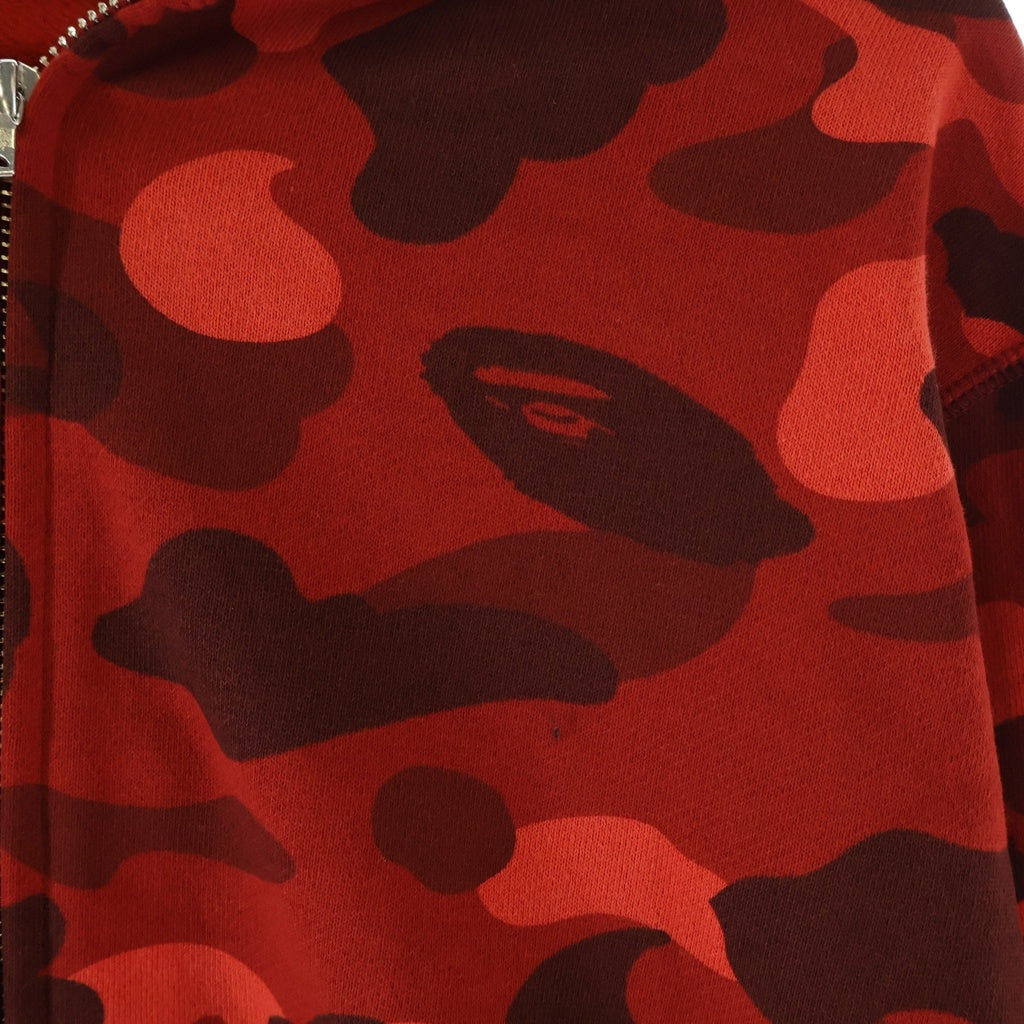 A BATHING APE(アベイシングエイプ) COLOR CAMO SHARK FULL ZIP HOODIE カラーカモ シャーク ジップアップ スウェットフーディ パーカー レッド 001ZPM201002M