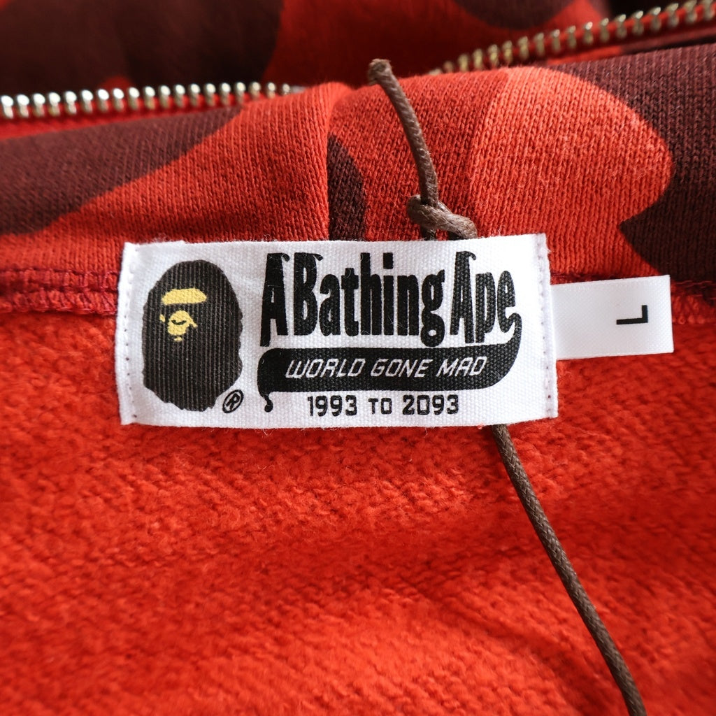 A BATHING APE(アベイシングエイプ) COLOR CAMO SHARK FULL ZIP HOODIE カラーカモ シャーク ジップアップ スウェットフーディ パーカー レッド 001ZPM201002M