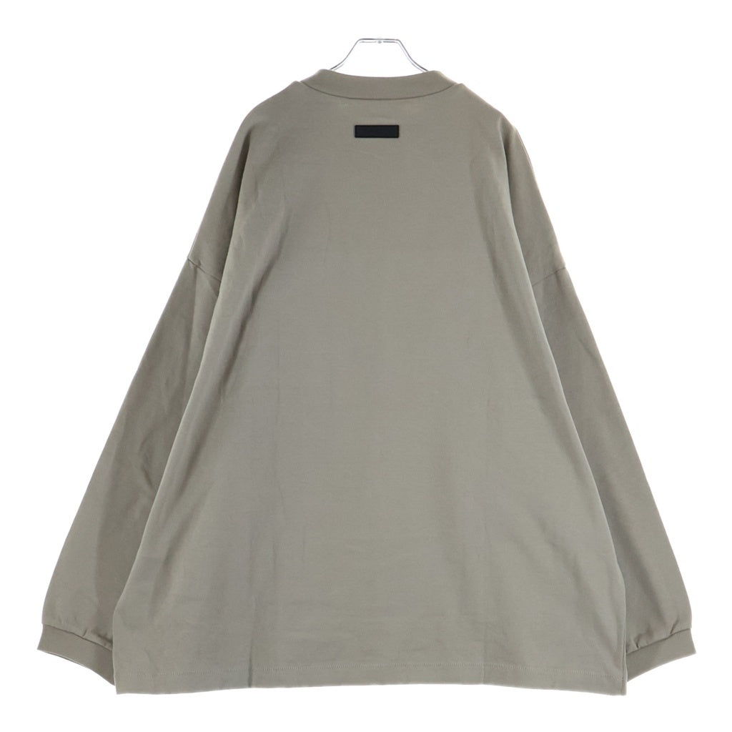 FEAR OF GOD ESSENTIALS(フィアオブゴッド エッセンシャルズ) HEAVY L/S T-SHIRT ヘビーオンス ラバーロゴ 長袖Tシャツ ロンT ベージュ