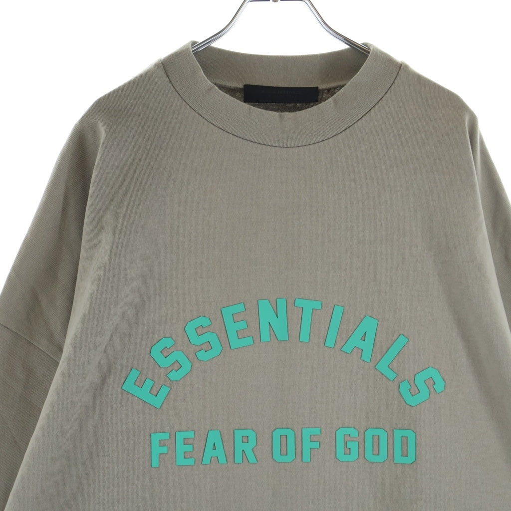 FEAR OF GOD ESSENTIALS(フィアオブゴッド エッセンシャルズ) HEAVY L/S T-SHIRT ヘビーオンス ラバーロゴ 長袖Tシャツ ロンT ベージュ