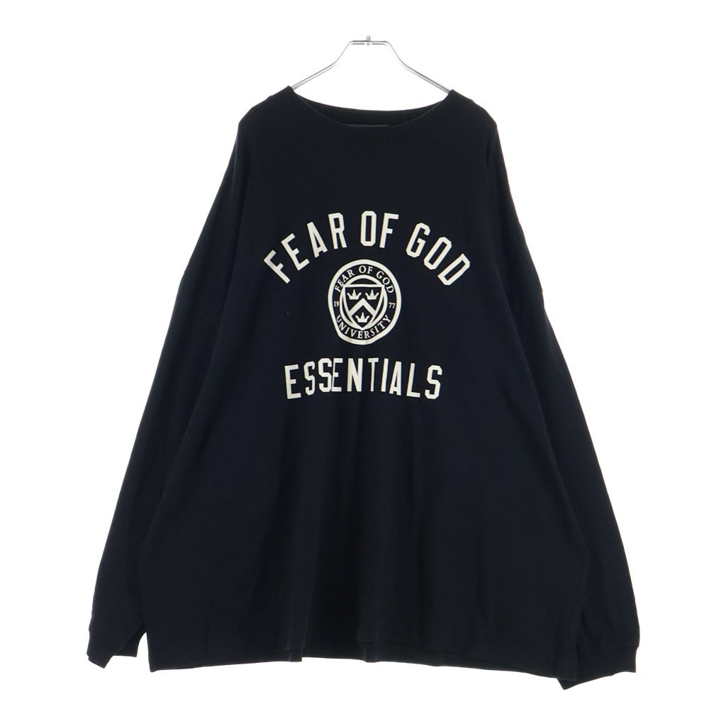 FEAR OF GOD ESSENTIALS(フィアオブゴッド エッセンシャルズ) L/S T-SHIRT カレッジロゴ 長袖Tシャツ ロンT ブラック