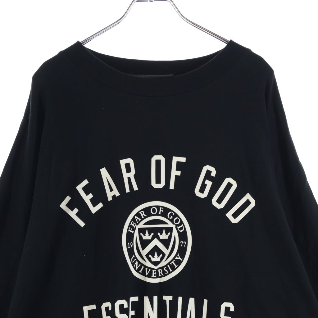 FEAR OF GOD ESSENTIALS(フィアオブゴッド エッセンシャルズ) L/S T-SHIRT カレッジロゴ 長袖Tシャツ ロンT ブラック