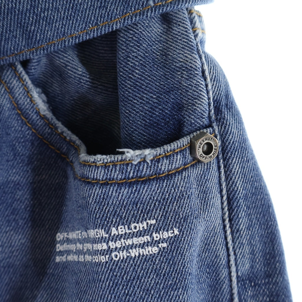 OFF-WHITE(オフホワイト) 20SS Diagonal Belt Denim Pants ベルトデニムパンツ インディゴ OMYA005R20G66027