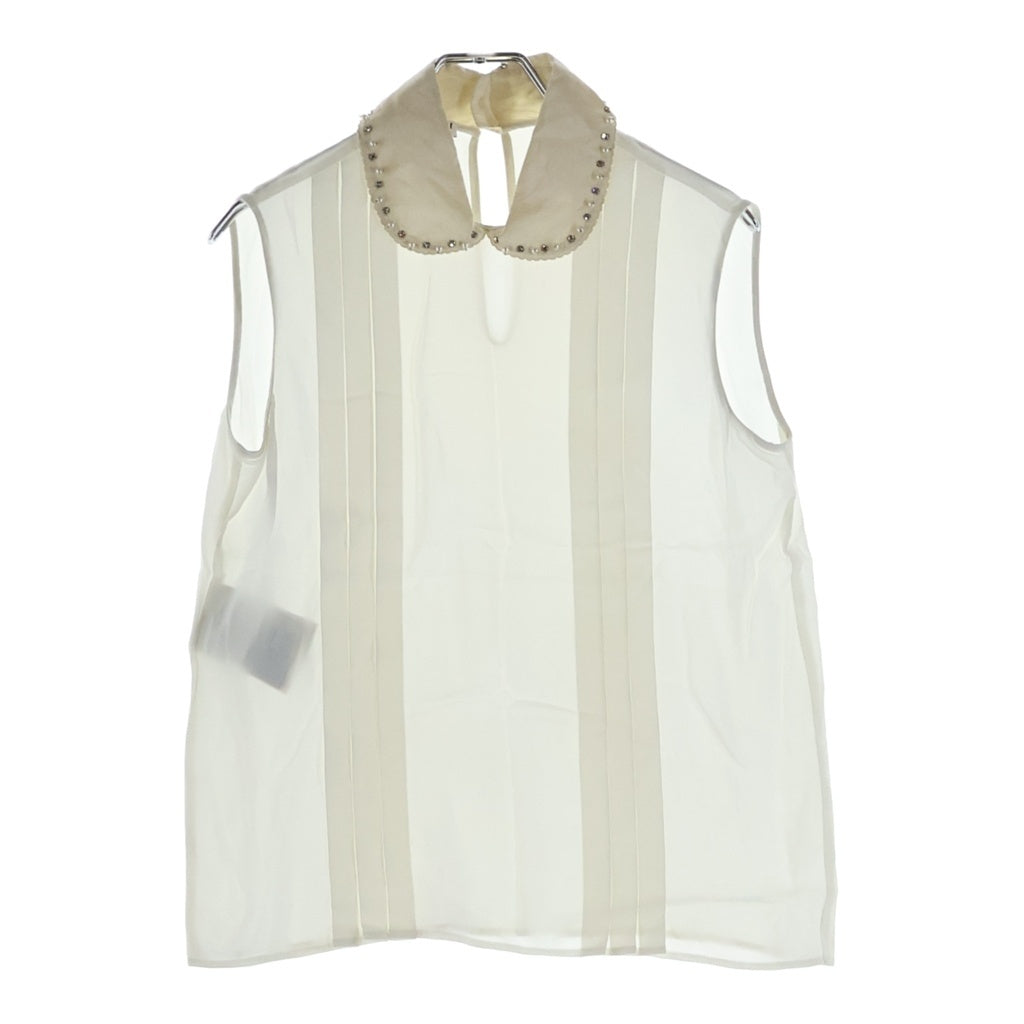 miumiu(ミュウミュウ) Blouse ビジュー付き ノースリーブブラウス ホワイト レディース MT1321