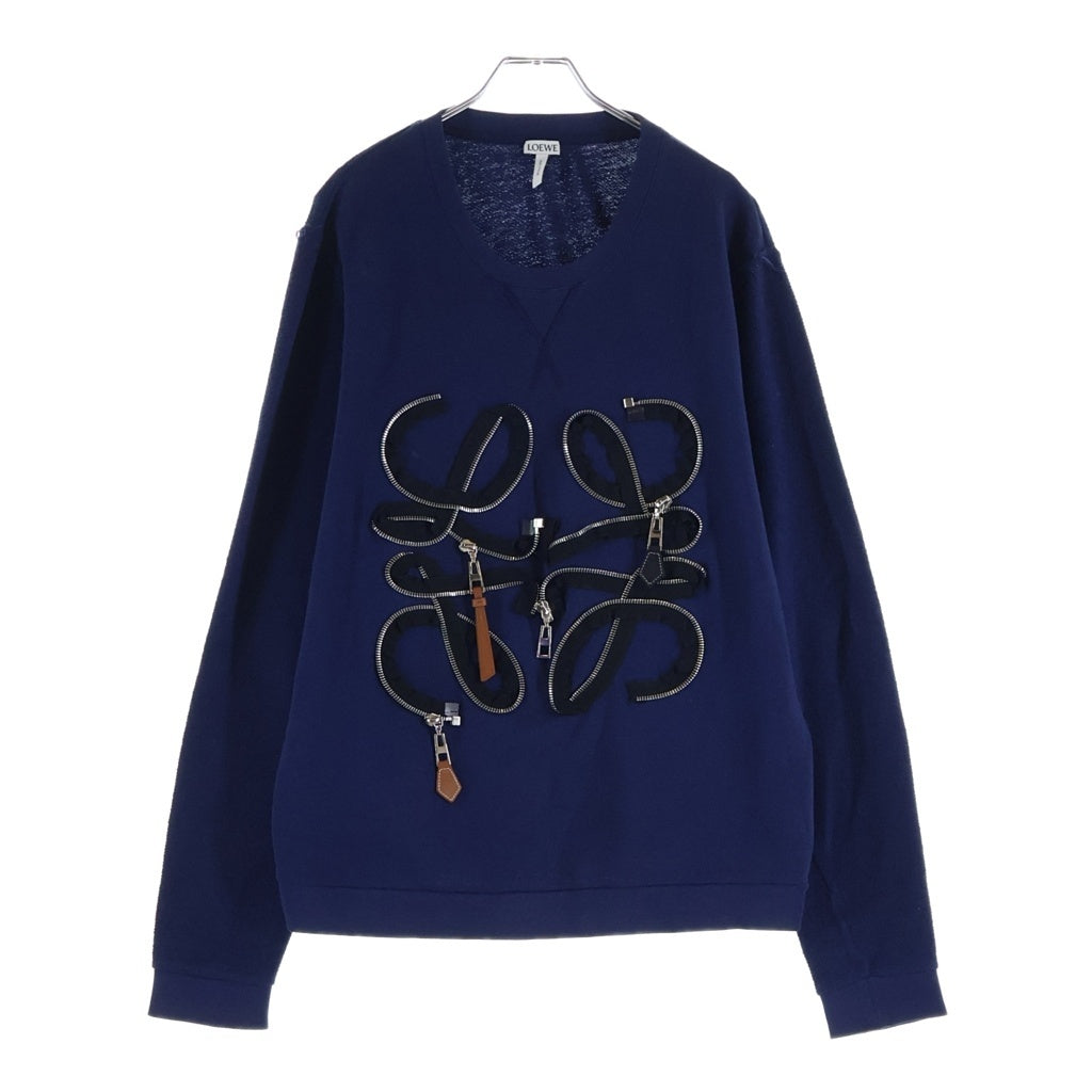 LOEWE(ロエベ) Anagram Zipper Sweatshirt アナグラムジップデザイン クルーネックスウェットトレーナー ネイビー H6189340CR