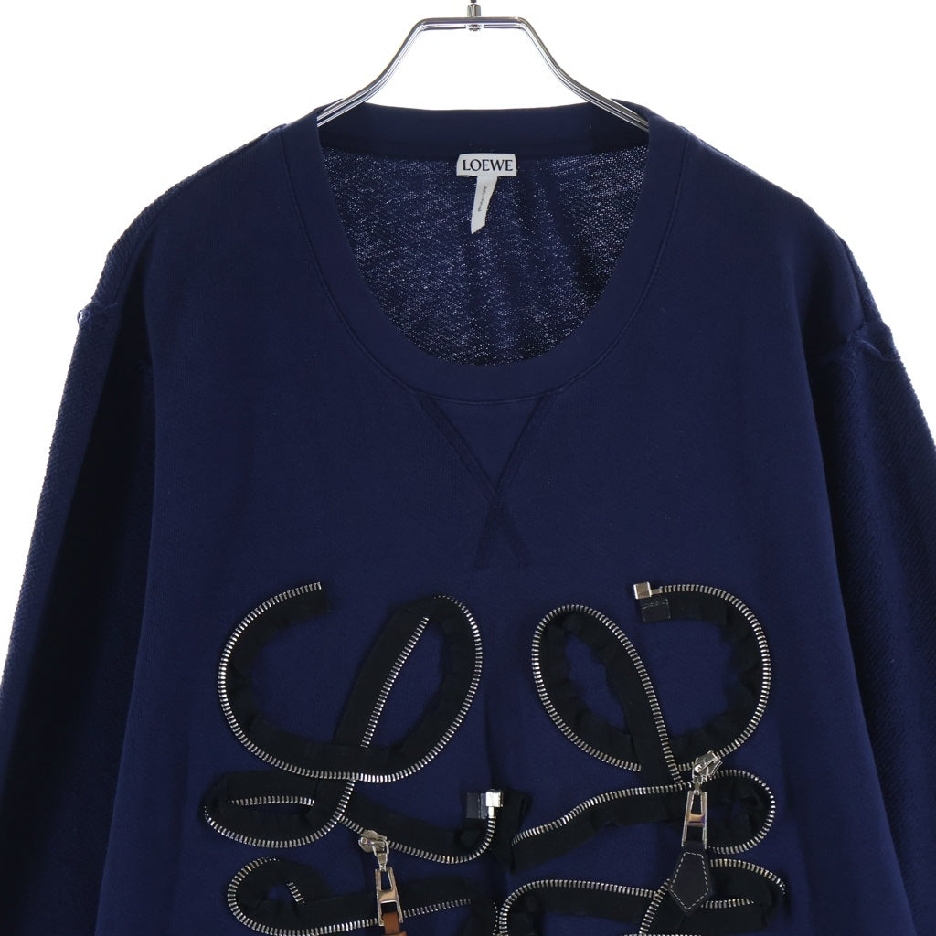 LOEWE(ロエベ) Anagram Zipper Sweatshirt アナグラムジップデザイン クルーネックスウェットトレーナー ネイビー H6189340CR