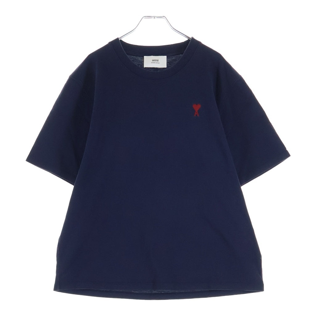 AMI Alexandre Mattiussi(アミアレクサンドルマテュッシ) T-Shirt ハートロゴ刺繍 半袖Tシャツ ブラック UTS005.726