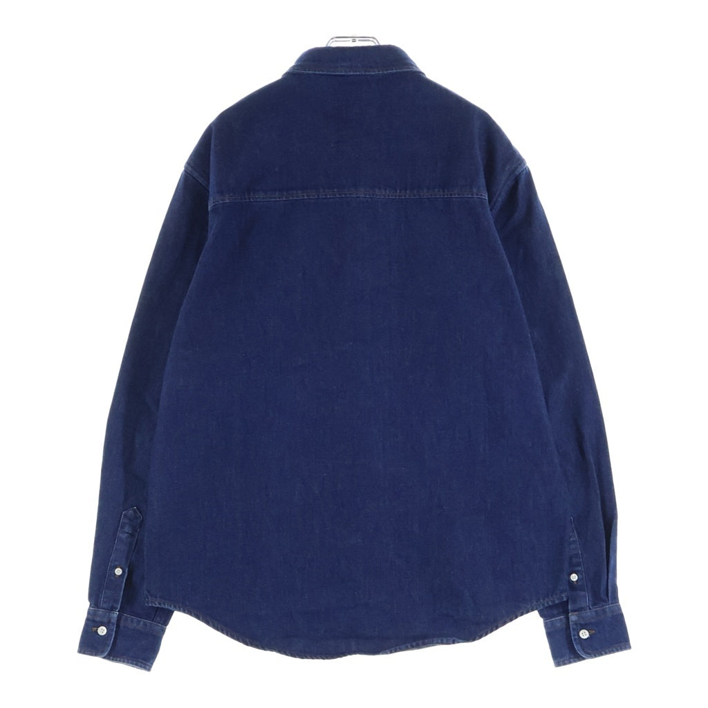AMI Alexandre Mattiussi(アミアレクサンドルマテュッシ) Denim Shirt ハートロゴ刺繍 長袖デニムシャツ インディゴ HSH114.650