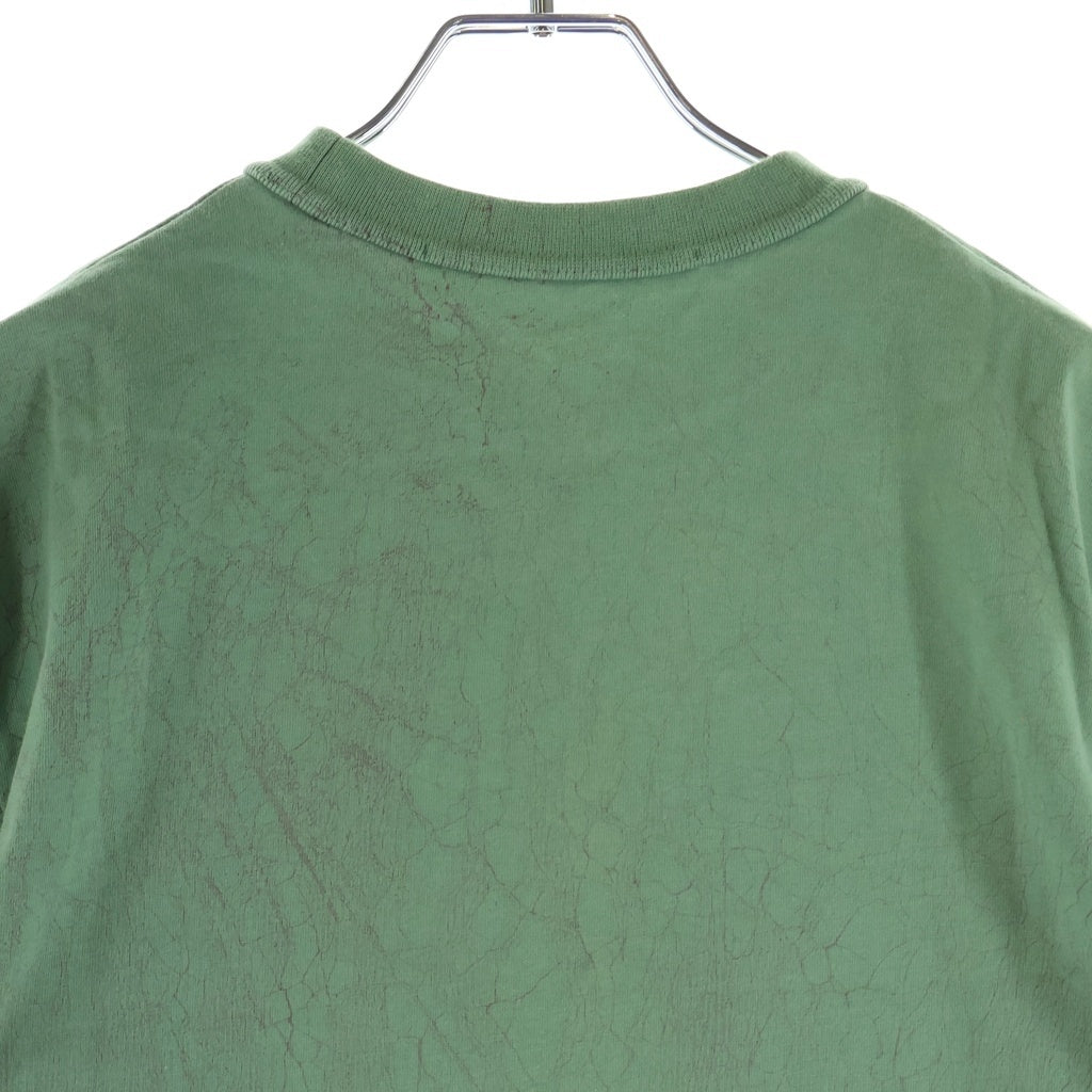 ALEXANDER WANG(アレキサンダーワン) Emboss T-Shirt エンボスロゴ バイカラー半袖Tシャツ グリーン