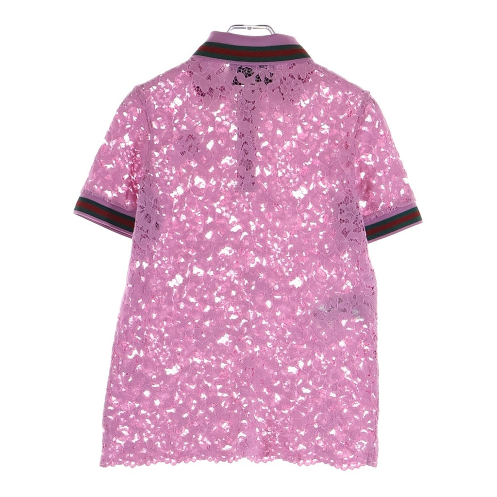 GUCCI(グッチ) Polo Shirt レース 半袖ポロシャツ ピンク 434550 X5D62