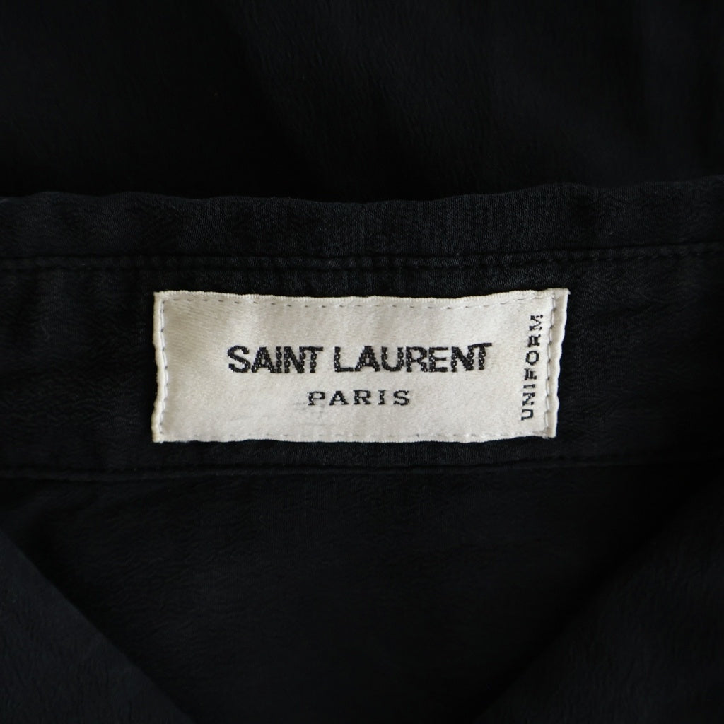SAINT LAURENT PARIS(サンローランパリ) Uniform Silk Shirt ユニフォーム 長袖シルクシャツ ブラック レディース 636994 Y100W