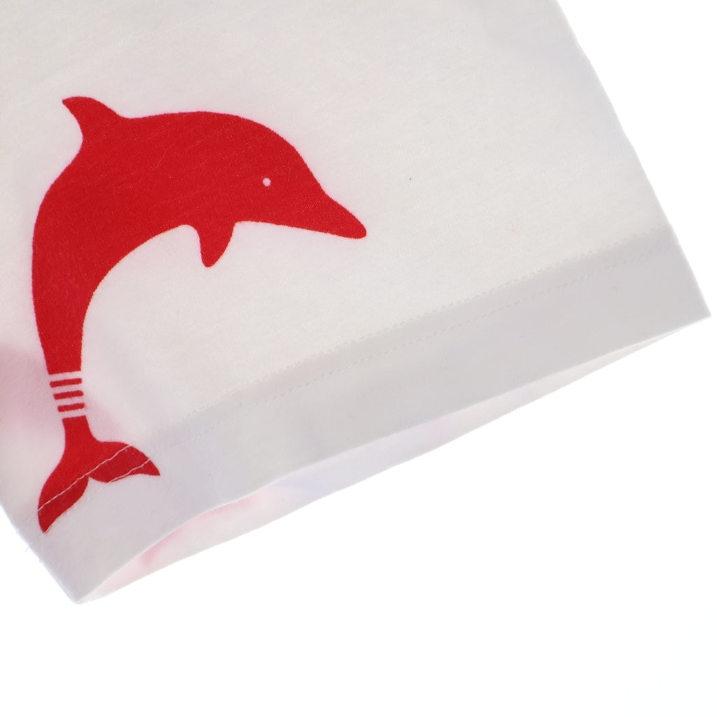 THOM BROWNE(トムブラウン) Dolphin Print Polo Shirt ドルフィンプリント 半袖ポロシャツ ホワイト MJP078A 06463960
