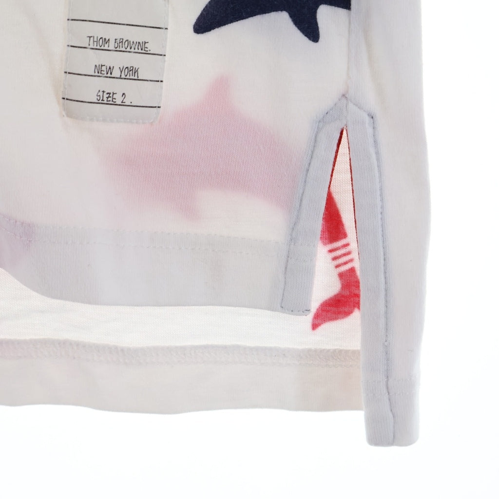 THOM BROWNE(トムブラウン) Dolphin Print Polo Shirt ドルフィンプリント 半袖ポロシャツ ホワイト MJP078A 06463960