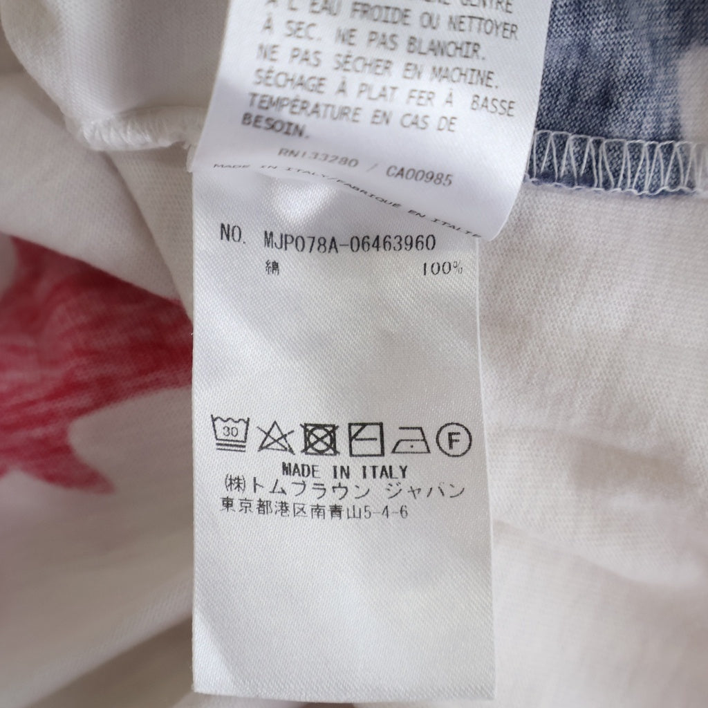 THOM BROWNE(トムブラウン) Dolphin Print Polo Shirt ドルフィンプリント 半袖ポロシャツ ホワイト MJP078A 06463960