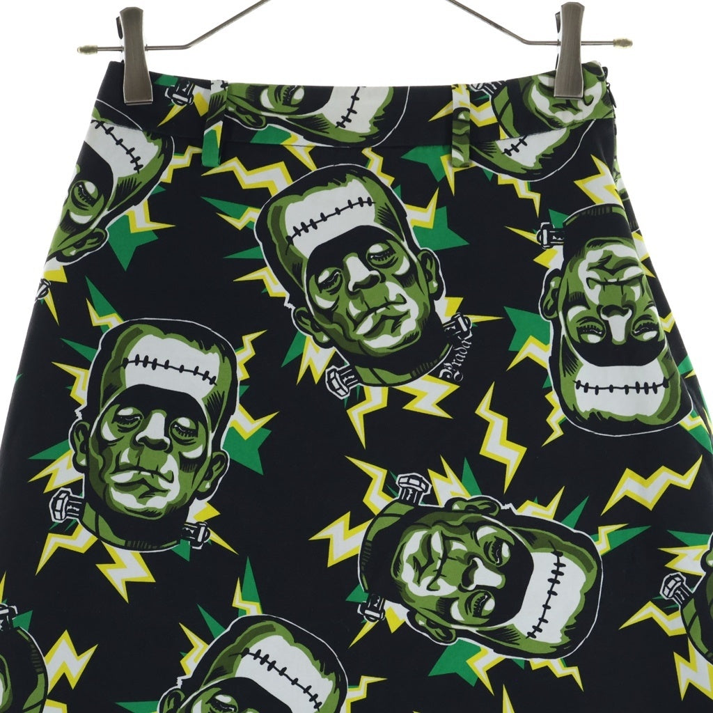 PRADA(プラダ) Frankenstein Skirt フランケンシュタイン 総柄スカート ブラック レディース P194P S192 1410