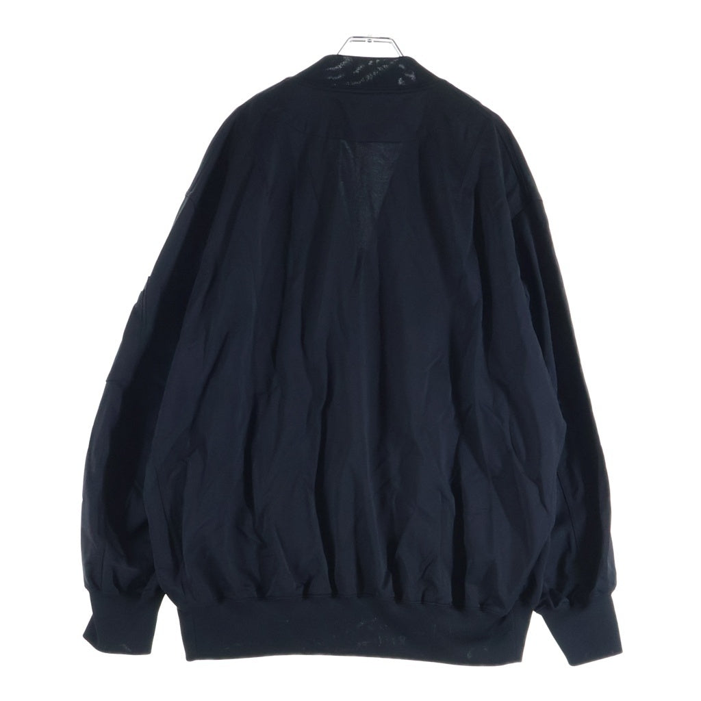 COMME des GARCONS HOMME(コムデギャルソンオム) 26SS 綿ナイロン裏毛ジャージカーディガン ジャケット HQ-T007 ネイビー
