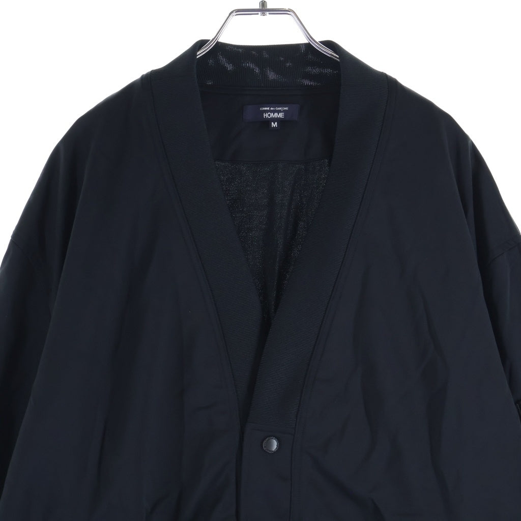 COMME des GARCONS HOMME(コムデギャルソンオム) 26SS 綿ナイロン裏毛ジャージカーディガン ジャケット HQ-T007 ネイビー