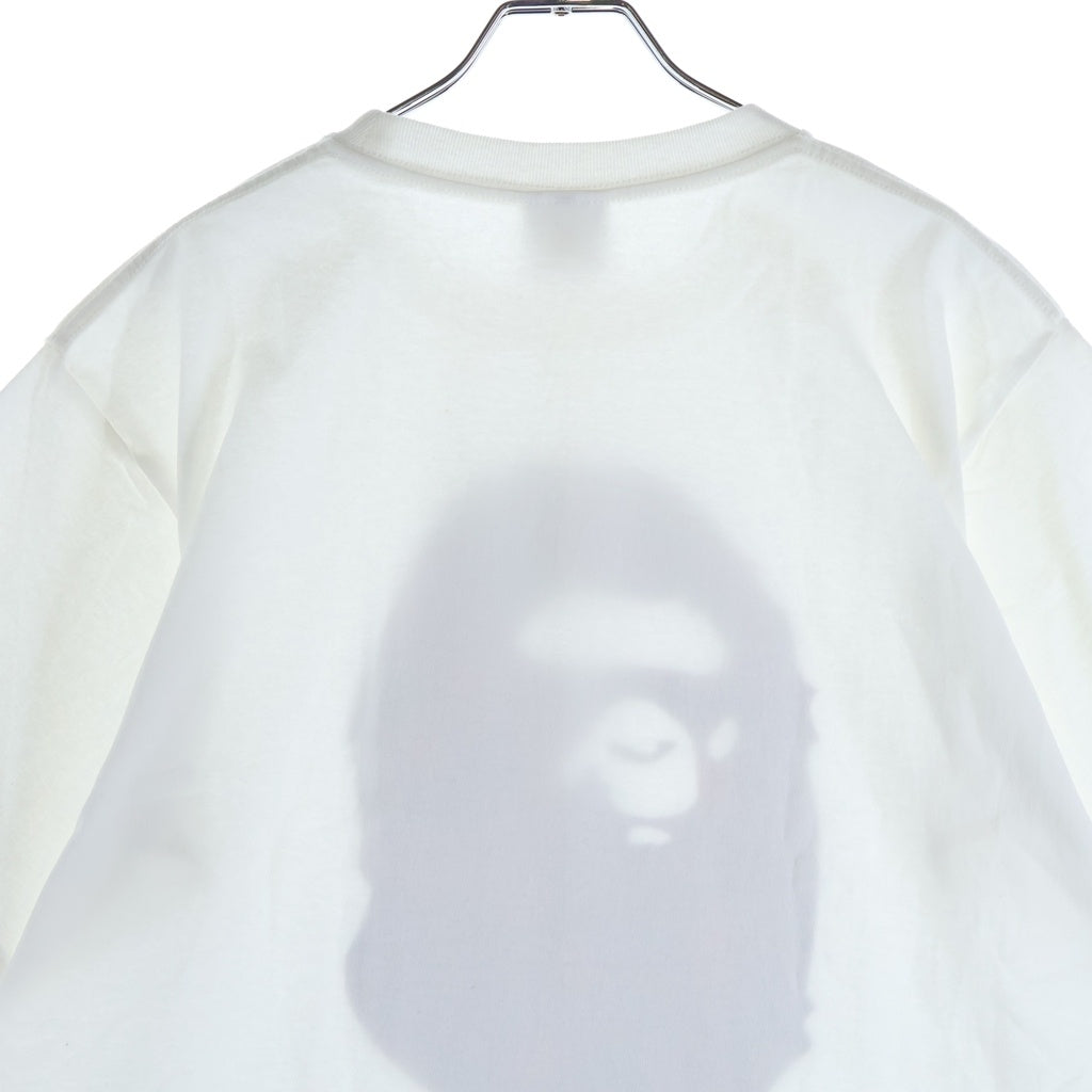 A BATHING APE(アベイシングエイプ) エイプヘッドロゴ カモ柄 半袖Tシャツ カットソー クルーネック ホワイト 0ZXTEM020101Q