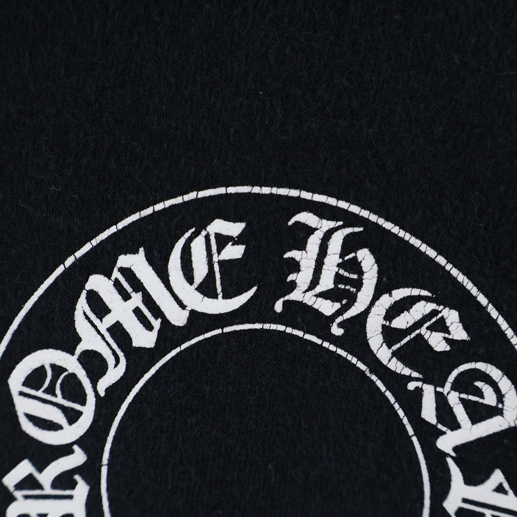 CHROME HEARTS(クロムハーツ) SWTSHRT PLVR アームフローラル バックホースシュープリント プルオーバースウェットパーカー フーディー ブラック