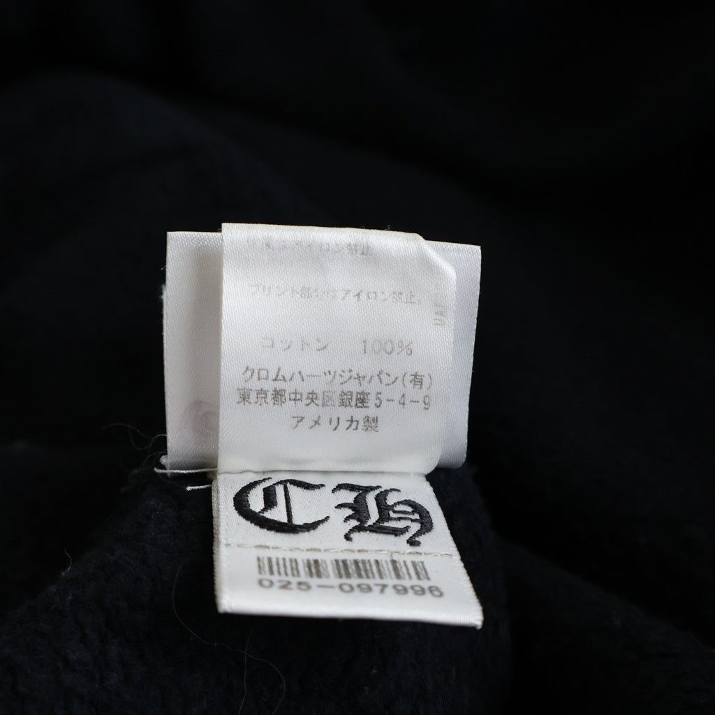 CHROME HEARTS(クロムハーツ) SWTSHRT PLVR アームフローラル バックホースシュープリント プルオーバースウェットパーカー フーディー ブラック