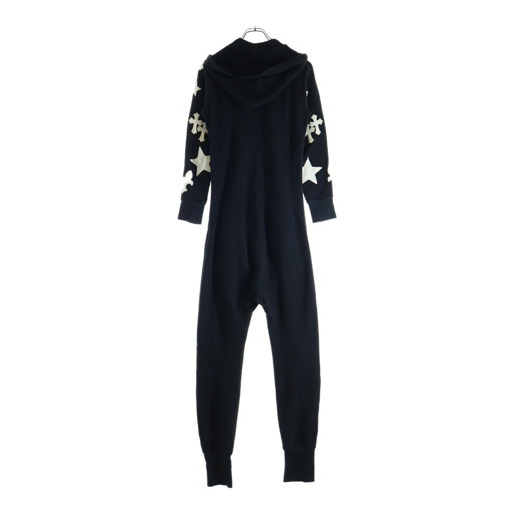 CHROME HEARTS(クロムハーツ) JUMP SUIT マルチレザークロスパッチ ダガージップ ジャンプスーツ オールインワン フーディー ブラック