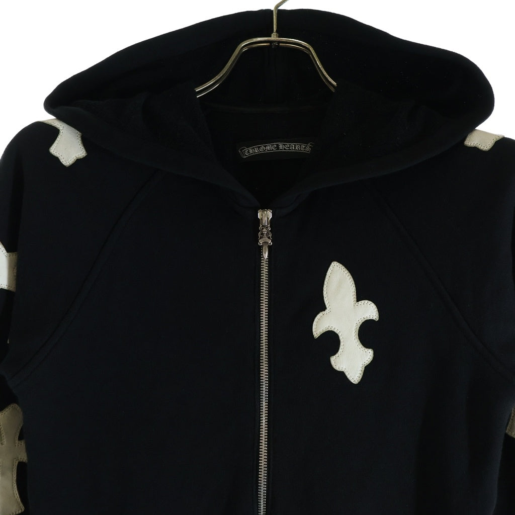 CHROME HEARTS(クロムハーツ) JUMP SUIT マルチレザークロスパッチ ダガージップ ジャンプスーツ オールインワン フーディー ブラック