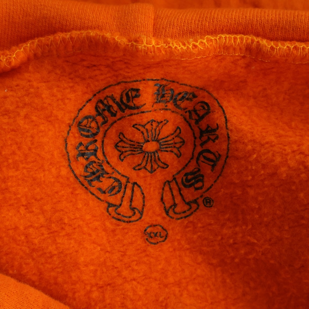 CHROME HEARTS(クロムハーツ) OFF-WHITE SWTSHRT PLVR オフホワイト バックスクロールプリント プルオーバースウェットパーカー フーディー オレンジ