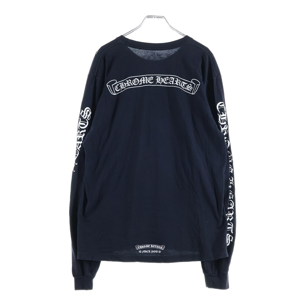 CHROME HEARTS(クロムハーツ) CH L/S T-SHIRT バックスクロール アームロゴ 長袖Tシャツ ロンT ブラック