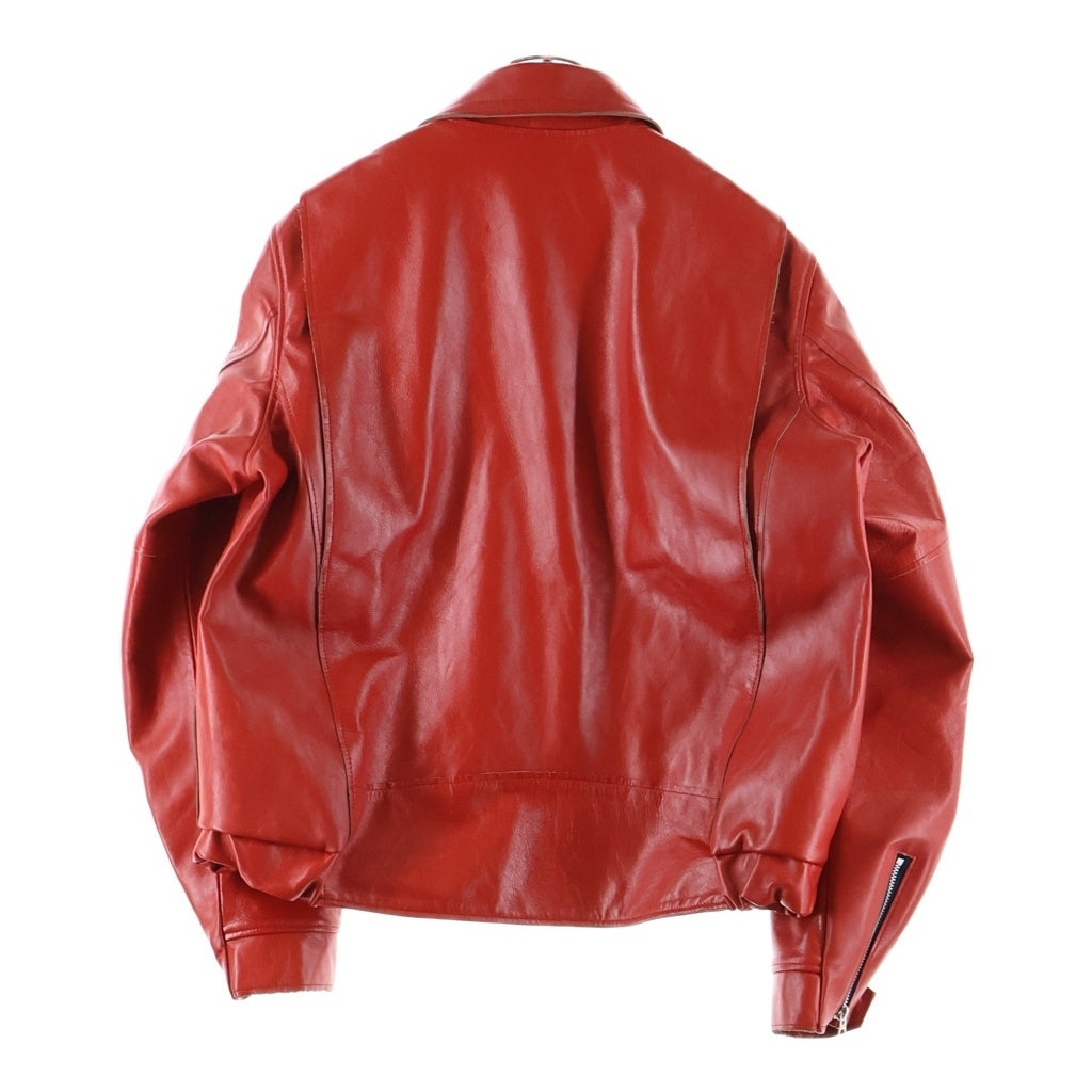 Sacai(サカイ) 25SS Leather Jacket カウハイド ジップアップレザージャケット レッド 25-03578M