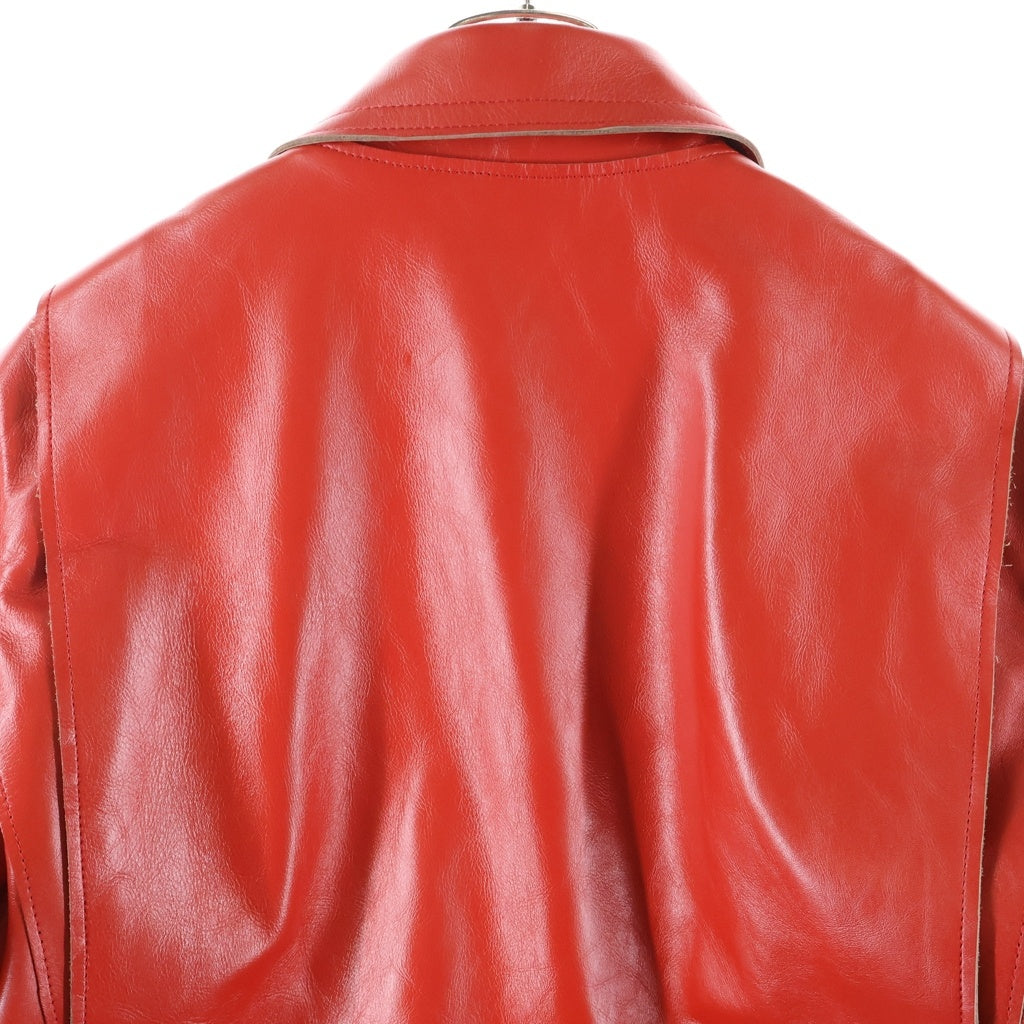 Sacai(サカイ) 25SS Leather Jacket カウハイド ジップアップレザージャケット レッド 25-03578M