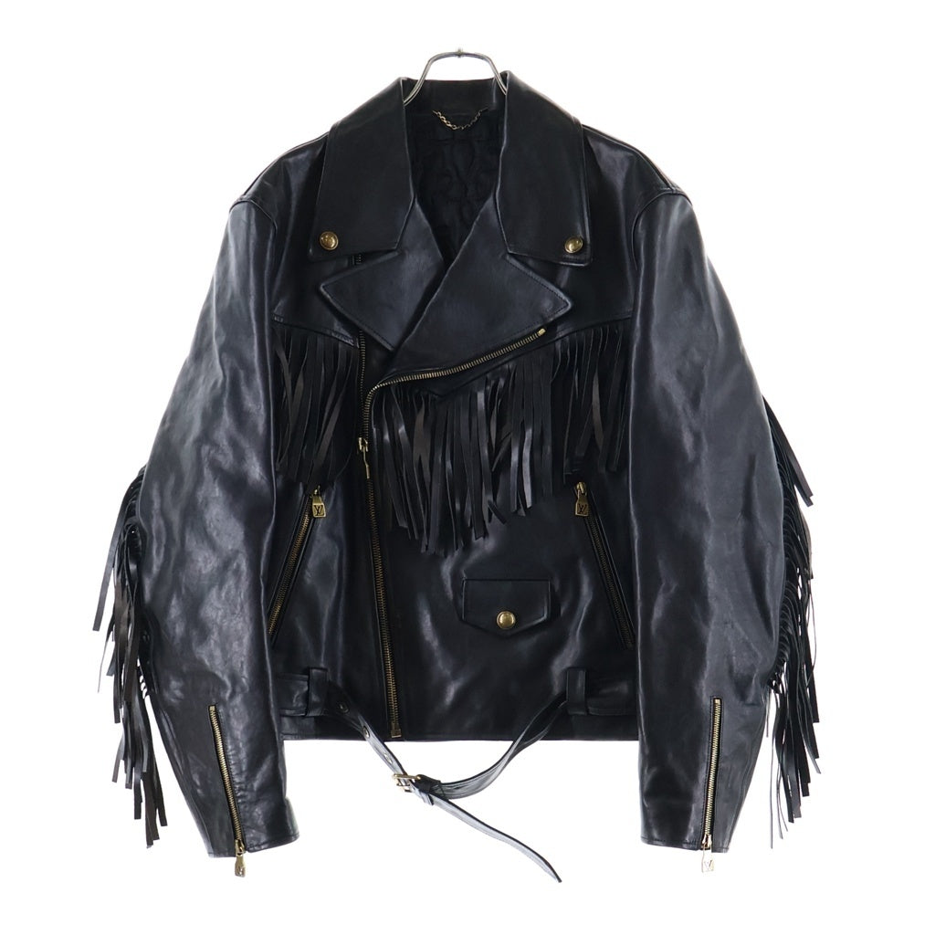LOUIS VUITTON(ルイヴィトン) 24AW Fringe Leather Jacket 裏地キルティング フリンジ レザージャケット ブラック RM242 MKV HRL80E / HRL80EEMKV